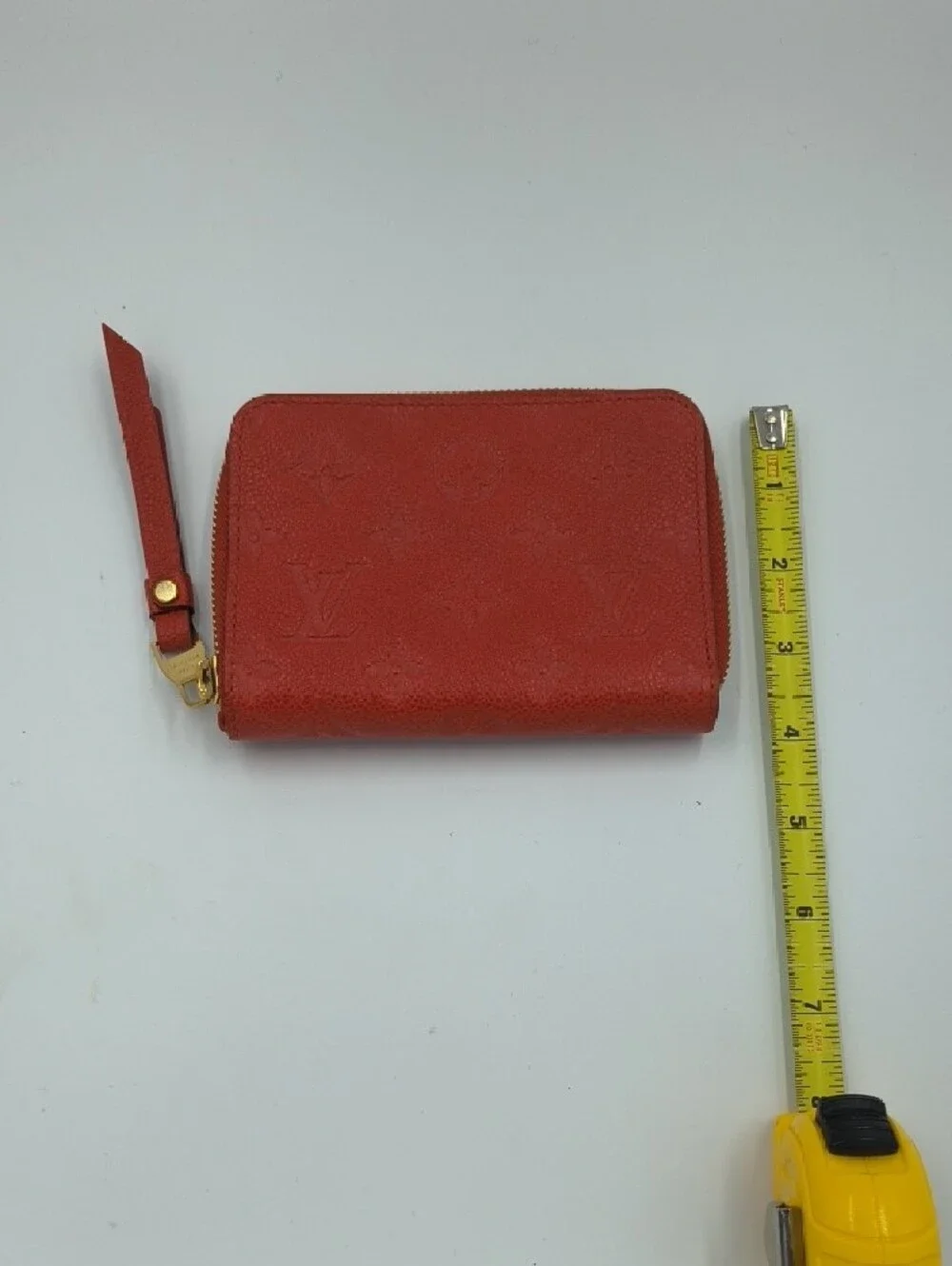 Louis Vuitton Red Empreinte Leather Zippy Coin Purse Wallet
